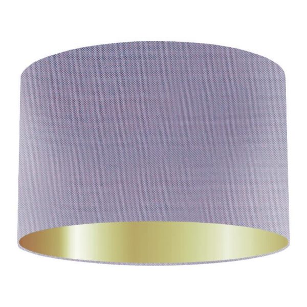 Iris Silk Drum Lampshade With Gold Lining