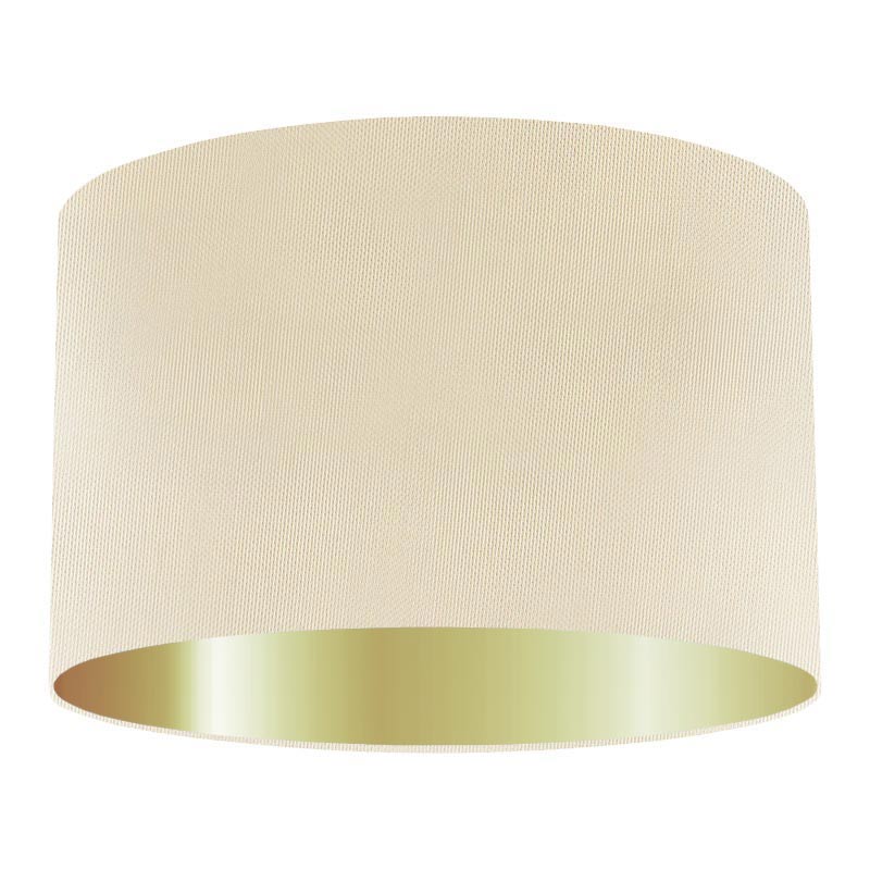 Ivory Silk Drum Lampshade With Gold Lining