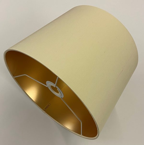 Ivory Silk with Frosted Gold Metallic Lining French Drum Lampshade