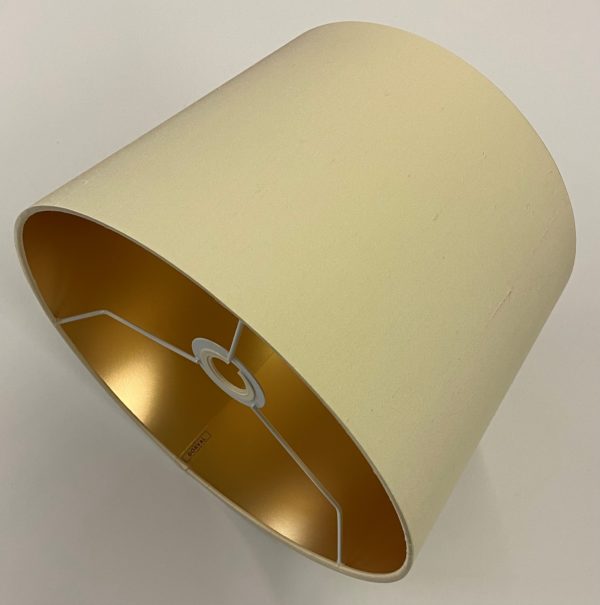 Ivory Silk with Frosted Gold Metallic Lining French Drum Lampshade