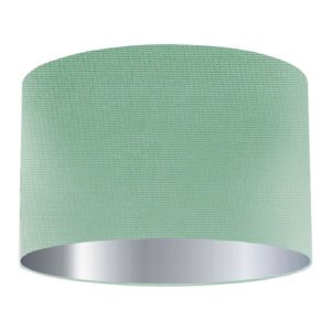 Jade Silk Drum Lampshade with Silver Lining