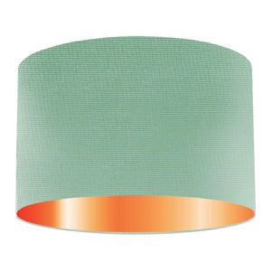 Jade Silk Drum Lampshade With Copper Lining