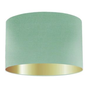 Jade Silk Drum Lampshade With Gold Lining