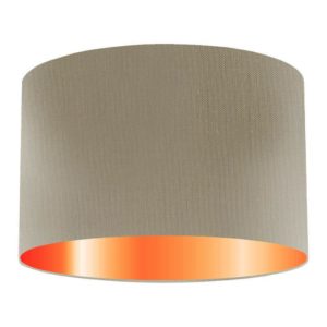 Kelp Silk Drum Lampshade With Copper Lining