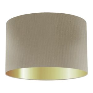 Kelp Silk Drum Lampshade With Gold Lining