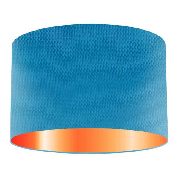 Kingfisher Silk Drum Lampshade With Copper Lining