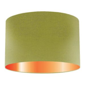 Kiwi Silk Drum Lampshade With Copper Lining