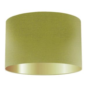 Kiwi Silk Drum Lampshade With Gold Lining