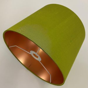 Kiwi Silk with Frosted Copper Metallic Lining French Drum Lampshade