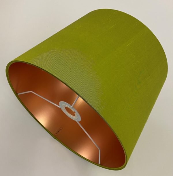 Kiwi Silk with Frosted Copper Metallic Lining French Drum Lampshade