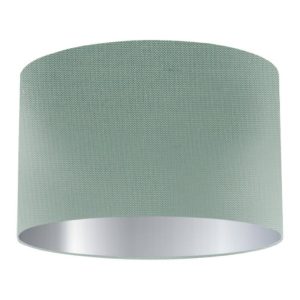 Lagoon Silk Drum Lampshade with Silver Lining