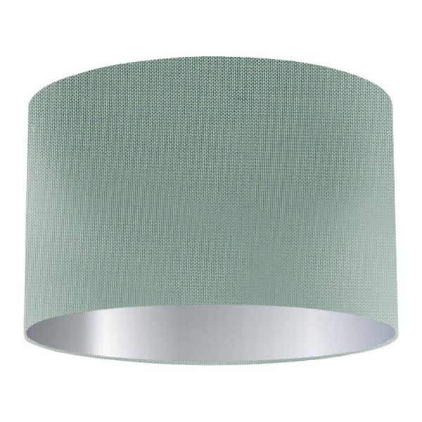 Lagoon Silk Drum Lampshade with Silver Lining