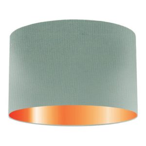 Lagoon Silk Drum Lampshade With Copper Lining