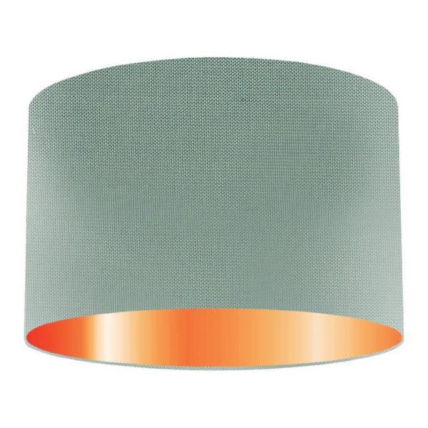 Lagoon Silk Drum Lampshade With Copper Lining