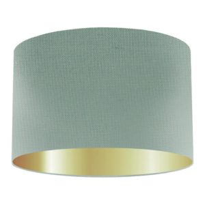 Lagoon Silk Drum Lampshade With Gold Lining