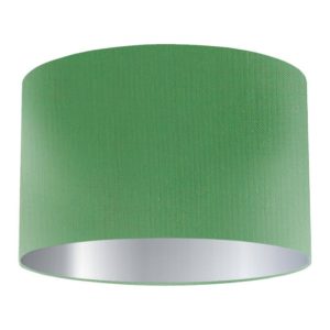 Leaf Silk Drum Lampshade with Silver Lining