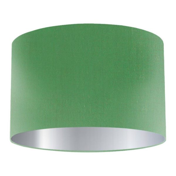 Leaf Silk Drum Lampshade with Silver Lining