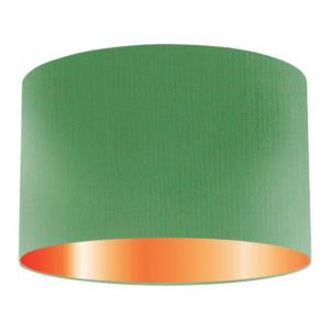 Leaf Silk Drum Lampshade With Copper Lining
