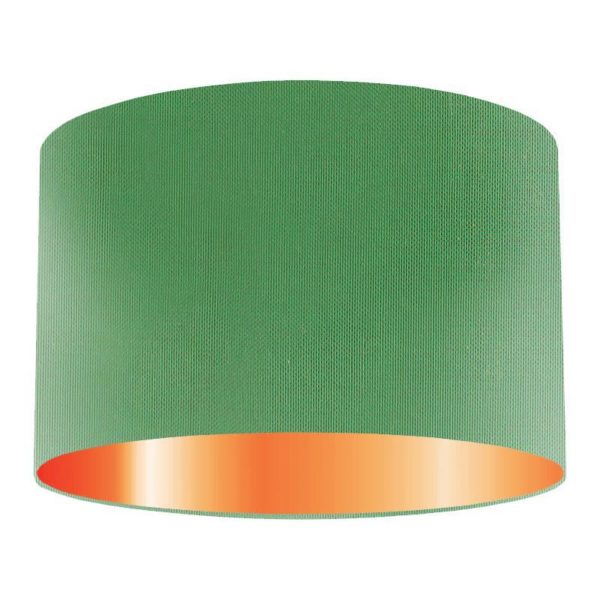Leaf Silk Drum Lampshade With Copper Lining
