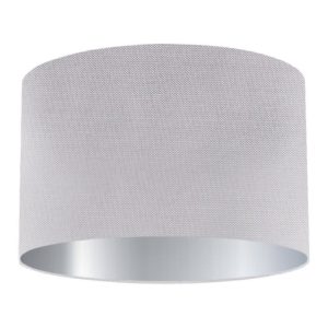 Lilac Silk Drum Lampshade with Silver Lining