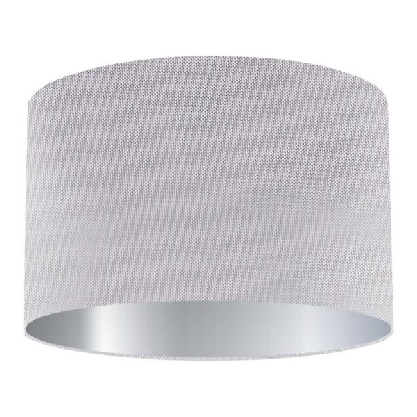 Lilac Silk Drum Lampshade with Silver Lining