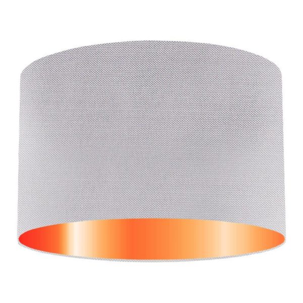 Lilac Silk Drum Lampshade With Copper Lining