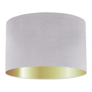 Lilac Silk Drum Lampshade With Gold Lining