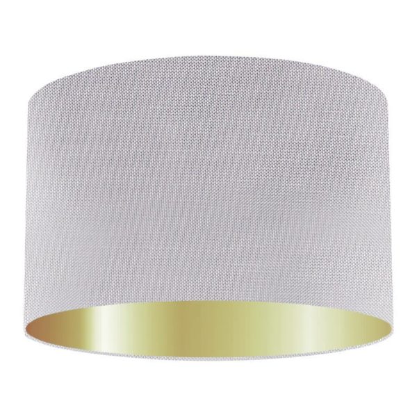 Lilac Silk Drum Lampshade With Gold Lining