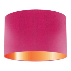 Lipstick Silk Drum Lampshade With Copper Lining