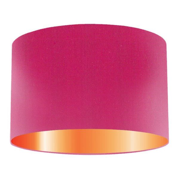 Lipstick Silk Drum Lampshade With Copper Lining