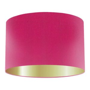 Lipstick Silk Drum Lampshade With Gold Lining