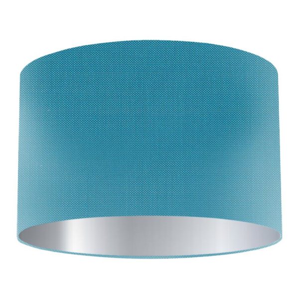Loch Silk Drum Lampshade with Silver Lining