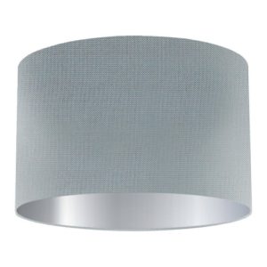Lunar Silk Drum Lampshade with Silver Lining