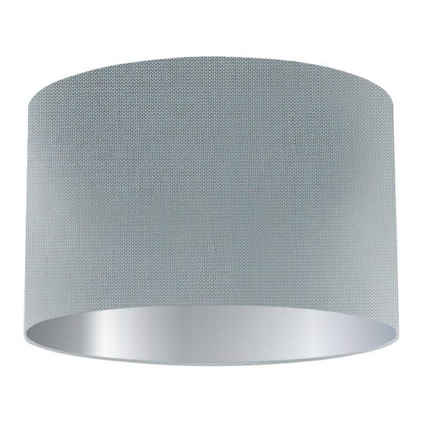 Lunar Silk Drum Lampshade with Silver Lining