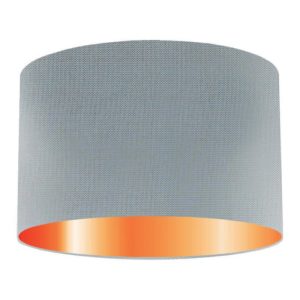Lunar Silk Drum Lampshade With Copper Lining