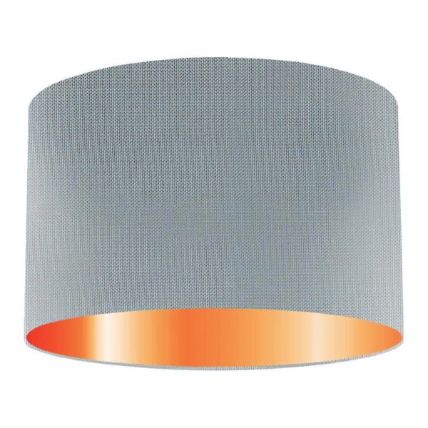 Lunar Silk Drum Lampshade With Copper Lining