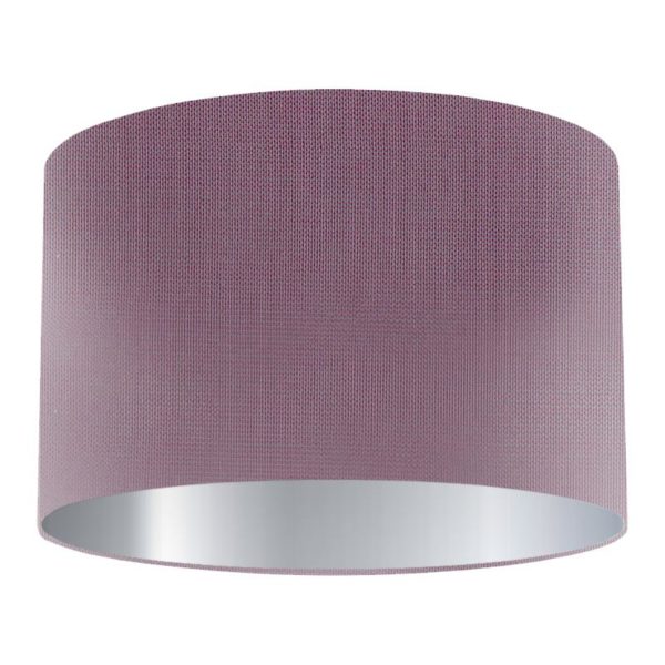 Lupin Silk Drum Lampshade with Silver Lining
