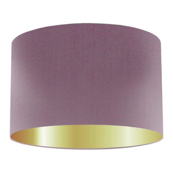 Lupin Silk Drum Lampshade With Gold Lining