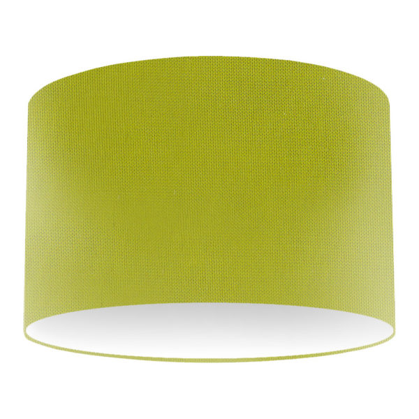 Lime Silk Drum Lampshade