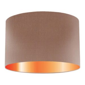Malt Silk Drum Lampshade With Copper Lining