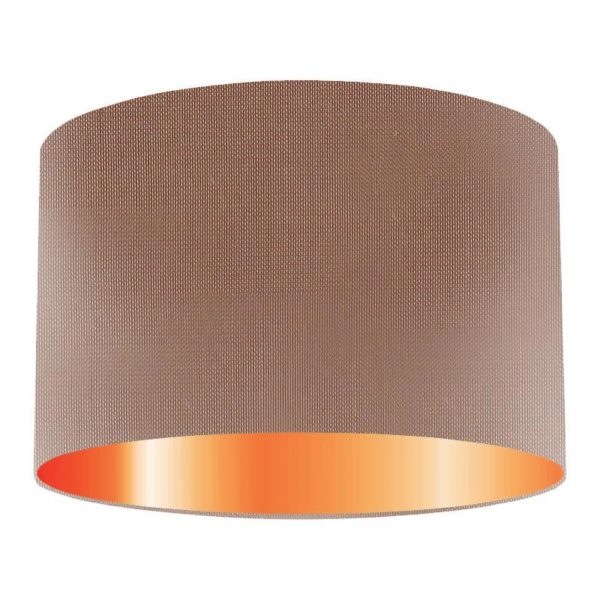 Malt Silk Drum Lampshade With Copper Lining
