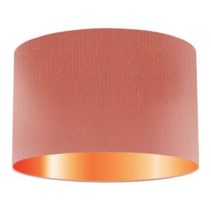 Mango Silk Drum Lampshade With Copper Lining