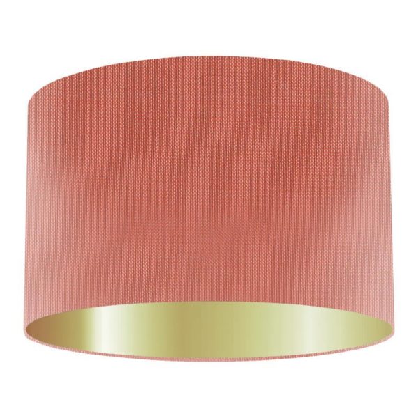 Mango Silk Drum Lampshade With Gold Lining