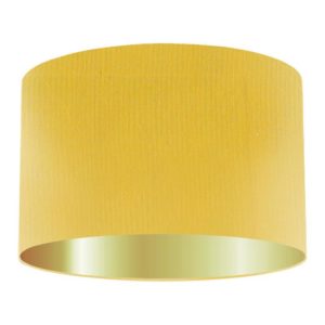 Marigold Silk Drum Lampshade With Gold Lining