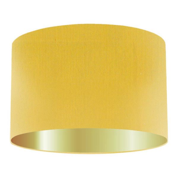 Marigold Silk Drum Lampshade With Gold Lining