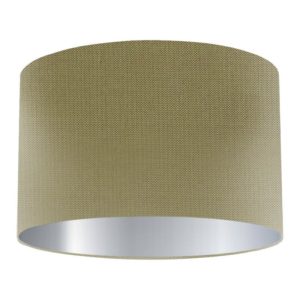 Meadow Silk Drum Lampshade with Silver Lining