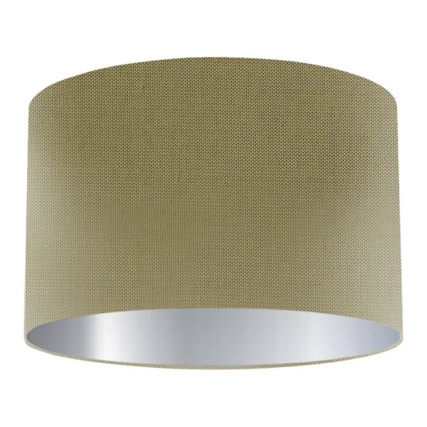 Meadow Silk Drum Lampshade with Silver Lining