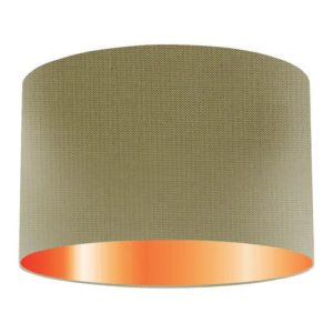 Meadow Silk Drum Lampshade With Copper Lining