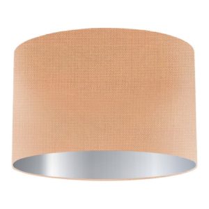 Melba Silk Drum Lampshade with Silver Lining