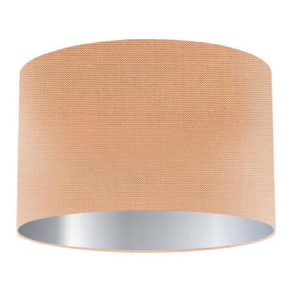 Melba Silk Drum Lampshade with Silver Lining